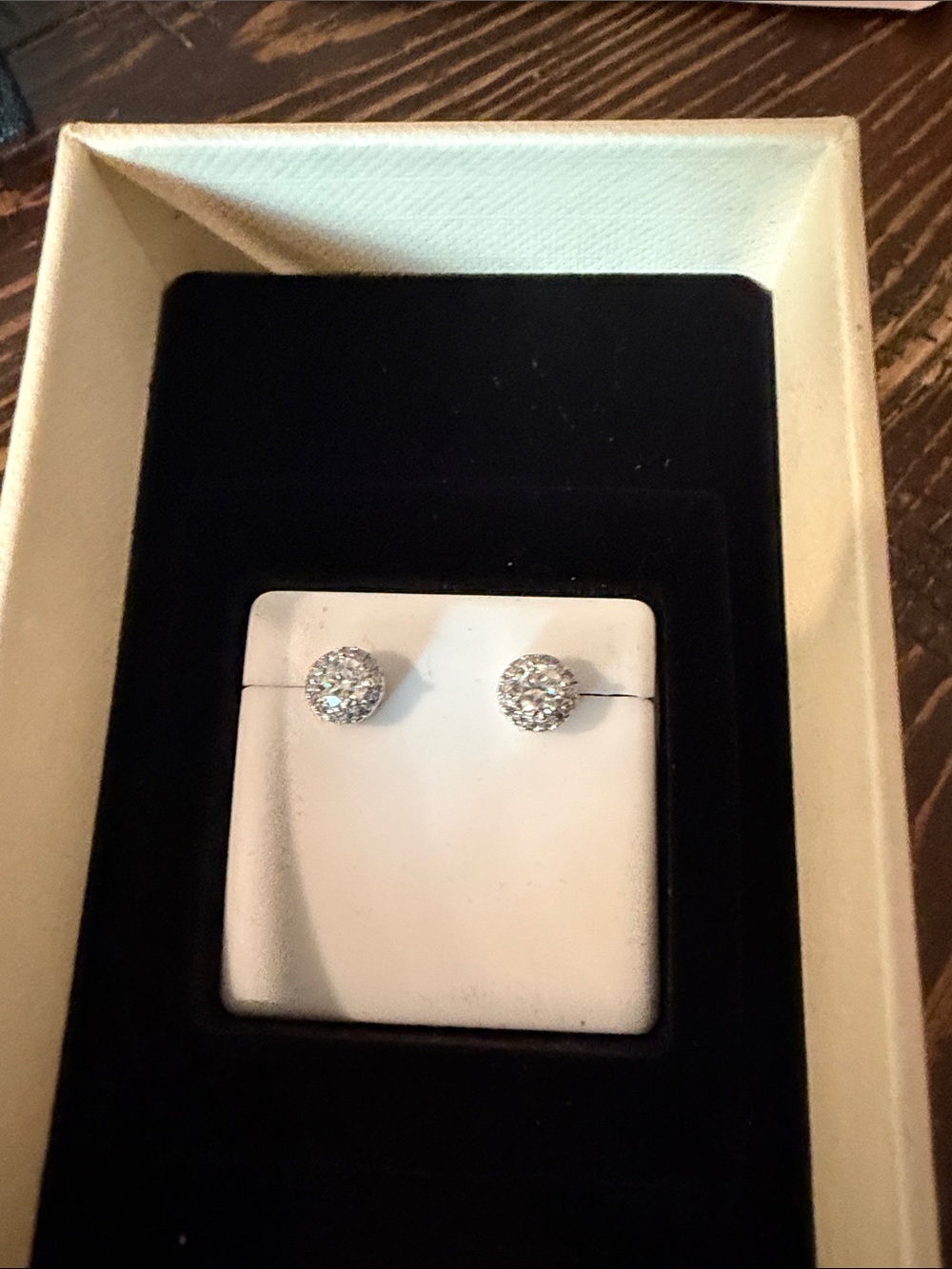 1.00 CTW Moissanite 925 Silver Stud Halo Earrings - Brilliant White Silver